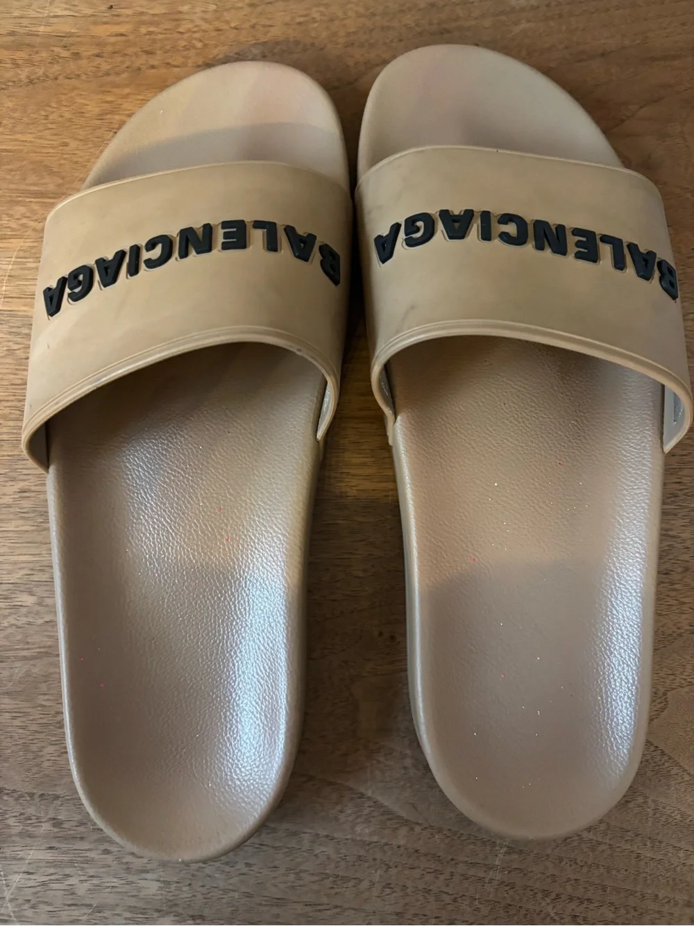 Balenciaga Taupe Pool Slide Sandals Men 10